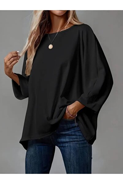 Wear Up Women's Three Quarter Sleeve Crew Neck Viscose Blouse