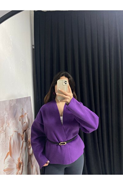 ayriss mor kemerli hırka