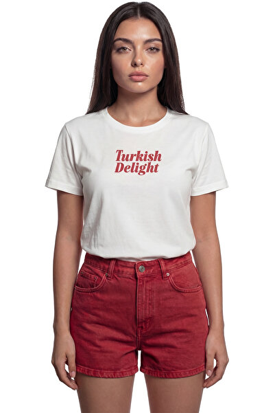 Color Luxe ''Turkish Delight'' Yazılı Nostaljik Baskılı %100 Pamuk Rahat Kesi...