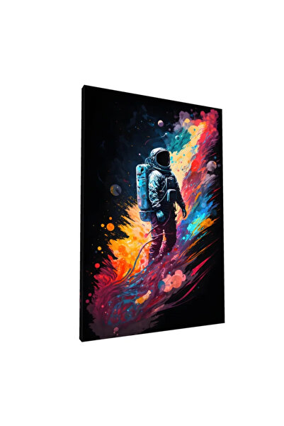PozaTablou Pictură pe pânză: Astronautul printre culori explozive 70x100 cm