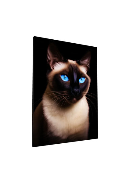 PozaTablou Pictură pe pânză: Portret de pisică cu ochi albaștri intensi (50x7...