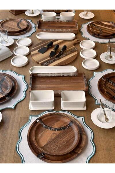 ROSSEV Kahvaltı Takımı Akasya 58 Parça 6 Kişilik