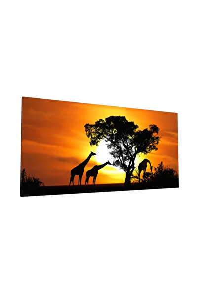 PozaTablou Tablou pe pânză: Girafe la apus în savana africană - 120x60 cm