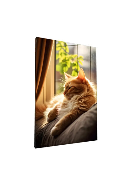 PozaTablou Pictură pe pânză - Pisică răsfățată la fereastră 70x100 cm