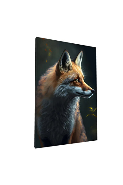 PozaTablou Pictură pe pânză: Portret realist de vulpe în lumină caldă (70x100...