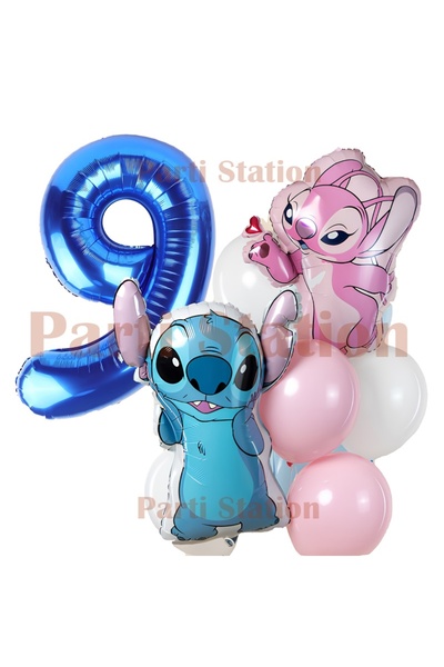 Parti Station Lilo Stitch and Angel Balloon Set 9Th Birthday Party Balloon Bo...