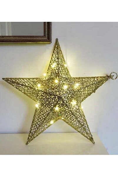 Toybox Toy Box Ramadan Decoration LED Gold Glitter 3D Hanging Star Festive Eid Decor Light