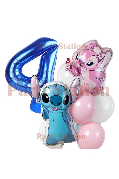 Parti Station Lilo Stitch and Angel Balloon Set 4 Year Old Birthday Party Bal...