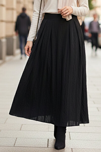 Nuss Parachute Textured Skirt Ns25 8004 Black