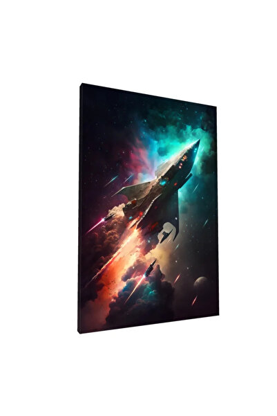 PozaTablou Pictură pe pânză: Nava spațială zburând printr-o nebuloasă 80x120 cm