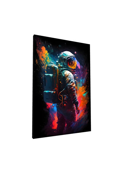 PozaTablou Pictură pe pânză: Astronaută în nuanțe vibrante de culori 70x100 cm