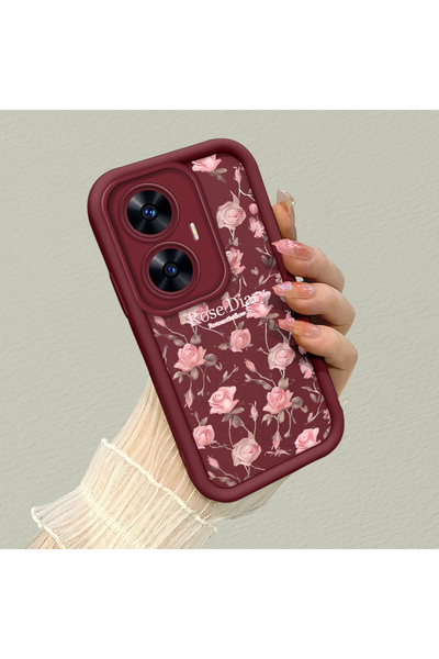 Hontinga حافظة هاتف من السيليكون الناعم المضاد للسقوط متوافقة مع هاتف Realme C55