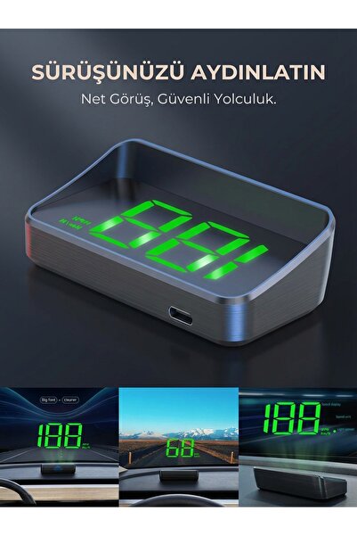 Kensa Araba Hud Hız Göstergesi Gps M2 Hd Head Up Display | Dijital Hız Ölçer, Ön Cam Projektör