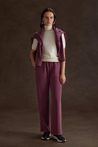 Aker Bordo Örme Modal Beli Lastikli Pantolon