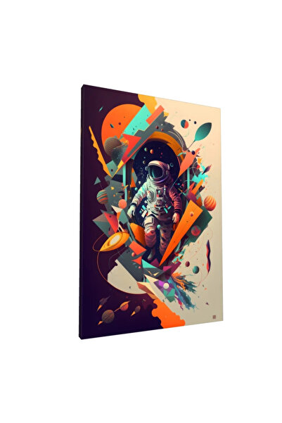 PozaTablou Pictură pe pânză: Astronaută într-un univers colorat 50x70 cm