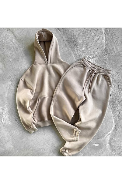 THANBUTİK Σετ Τριών Νημάτων Πολικού Υφάσματος Oversize