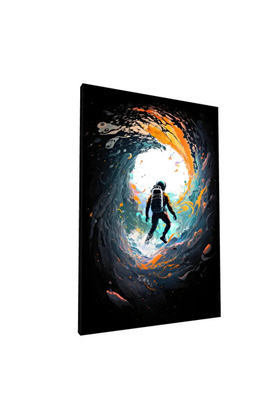 PozaTablou Pictură pe pânză: Explorator spațial într-un vârtej de culori 70x100 cm