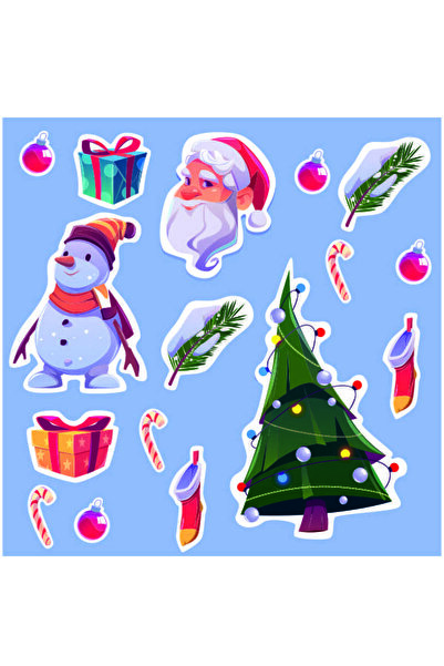 okularenkkat ملصقات رأس السنة، ملصقات، ملصقات ممتعة (40x40)