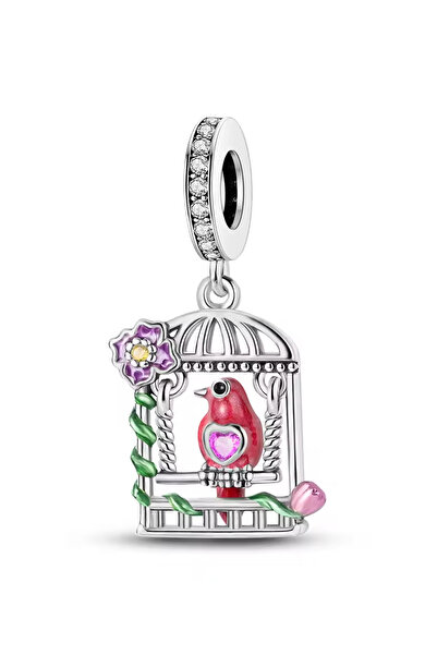 Fubena Nightingale in a Cage Dangle Charm