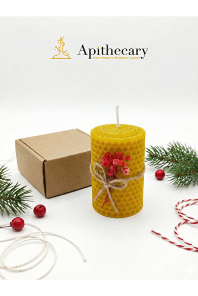 Apithecary Doğal Petek Balmumu Mum – 7 cm x 4.5 cm Tek Blok Mum, Dekoratif & Kutulu