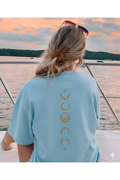 BW Bravely Wear Women's Back Printed T-Shirt (Gold Moon)