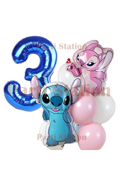 Parti Station Lilo Stitch and Angel Balloon Set 3 Year Old Birthday Party Bal...