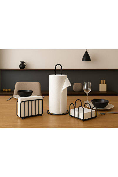 DEFNE AVM Mutfak servis sunum seti 3lü set havluluk pecetelık dik havluluk