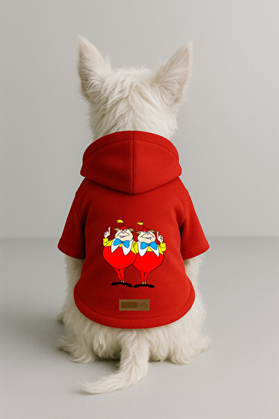Monopetz Printed Dog and Cat Clothing & Dress with Fleece Inside - Red Color ...