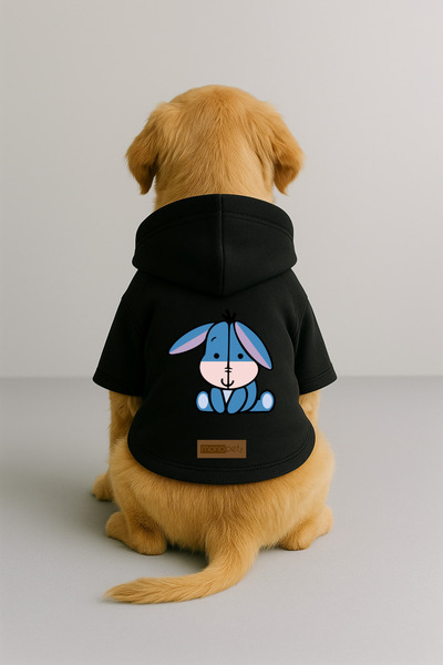 Monopetz ملابس وملابس للكلاب والقطط مطبوع مع قطيفة من الداخل - لون أسود K بغط...