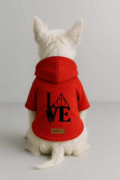 Monopetz Printed Dog and Cat Clothing & Dress with Fleece Inside - Red Color ...