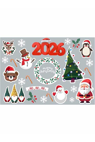 okularenkkat ملصقات رأس السنة، ملصقات مرحة، ملصقات (50×70 سم، 26 قطعة)