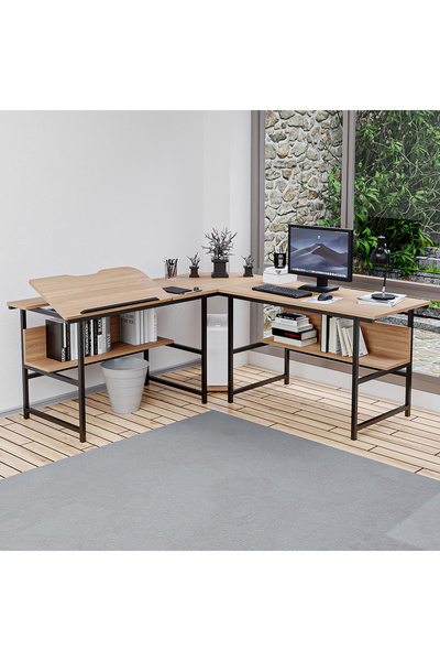 yasmak 300-E Açık Ceviz (Ebru) L Bilgisayar ve Çizim Masası