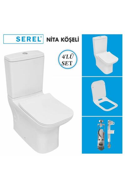 Eca Serel Nita Köşeli Duvara Sıfır Klozet + Rezervuar + İç Takım + Zenith Sli...