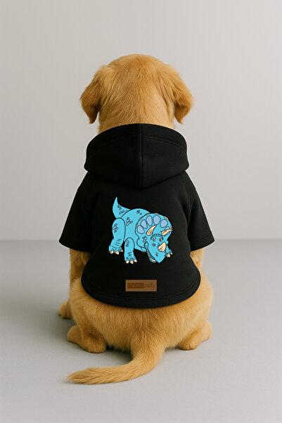 Monopetz Printed Dog and Cat Clothing & Dress with Fleece Inside - Black Colo...