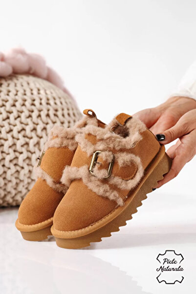 Zaira Ghete fete îmblanite maro din piele naturala intoarsa Diana #22726 - 34