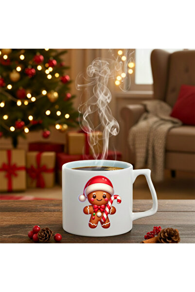 Finka Dekor رجل بسكويت الزنجبيل للعام الجديد مطبوع - كوب سيراميك للهدايا