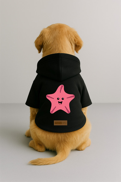 Monopetz Printed Dog and Cat Clothing & Dress with Fleece Inside - Black Colo...