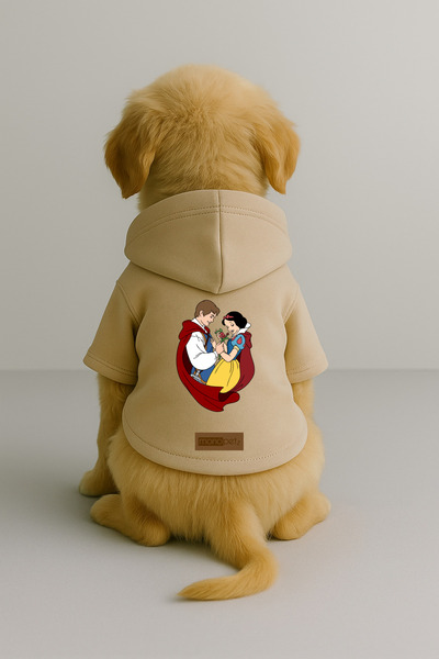 Monopetz ملابس وملابس للكلاب والقطط موديل مطبوع مع قطيفة من الداخل - لون بيج ...