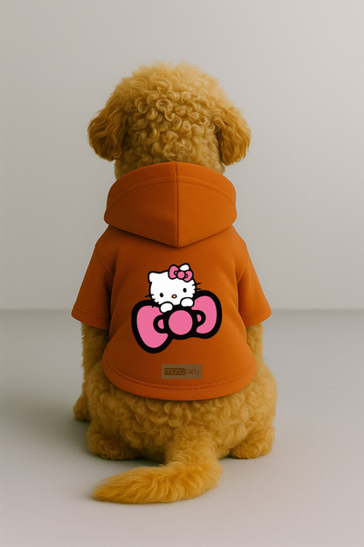 Monopetz Printed Dog and Cat Clothing & Dress with Fleece Inside - Orange Col...