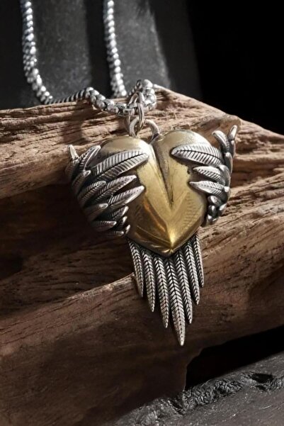 Karakedi Silver Winged Gold Winged Antique Necklace