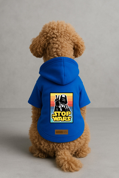 Monopetz Printed Dog and Cat Outfit & Dress with Fleece Inside - Blue Color K...