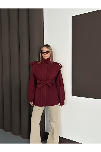 Joi Design Oversize Jacket with Belted Shoulder Laces