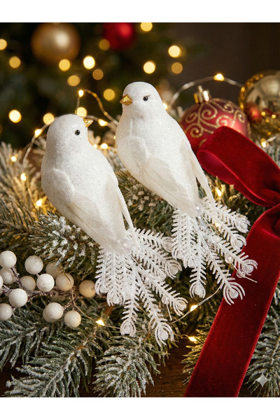OEM Set of 2 Decorative Doves "Messengers of Winter"