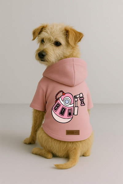 Monopetz Printed Inside Fleece Dog and Cat Clothing & Dress - Pink Color K Ho...