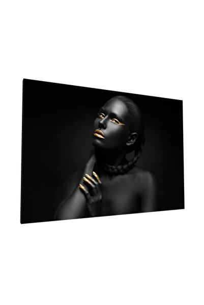 PozaTablou Portret pe pânză: Elegant negru și auriu 40x30 cm