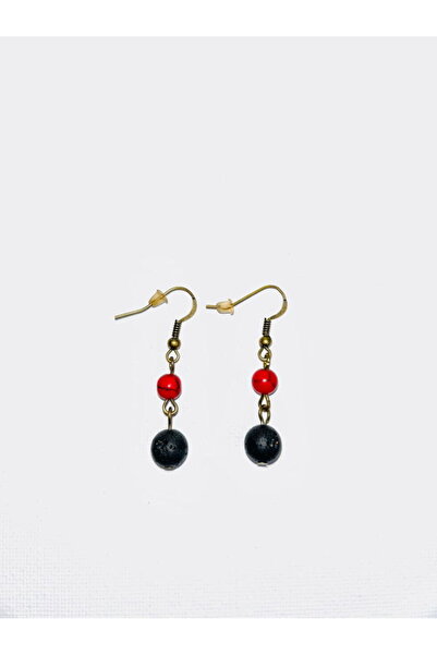 Serenity MT Earrings with red jasper and black stone