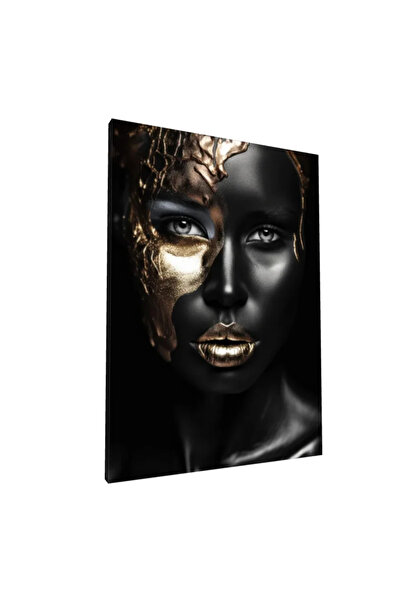 PozaTablou Pânză Portret Artistic cu Accente Aurii - 70x100 cm