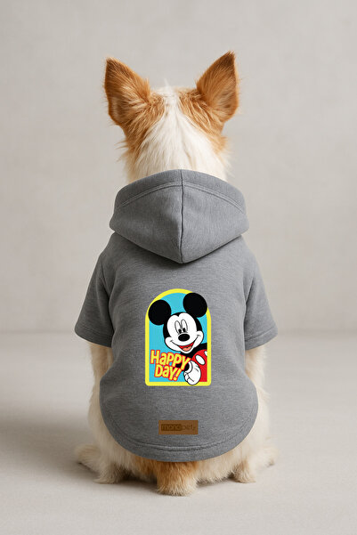 Monopetz Printed Dog and Cat Clothing & Dress with Fleece Inside - Grey Color...