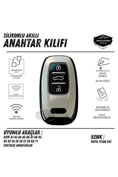 ŞüsCarOto Aksesuar Pentru Audi A1 A3 A4 A5 A6 A7 A8 Q3 Q5 Q7 TT Husă din sili...