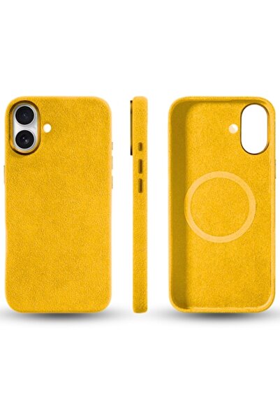 megaMobile Husă de protecție pentru Apple iPhone 16 - Alcantara, MagSafe, pro...
